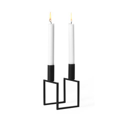 Kubus Line, Black | Candlesticks / Candleholder | by Lassen