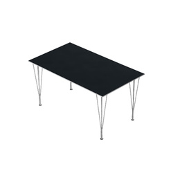 Rectangular | Dining table | B637 | Black laminate | Chrome span legs | Desks | Fritz Hansen