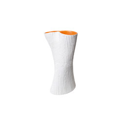 Cardboard Vase | white and orange