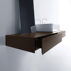 Units Wengè wall hung furniture 140 with 2 drawers | Bathroom furniture | Kerasan