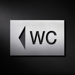 WC sign, arrow to the left | Piktogramme / Beschriftungen | PHOS Design