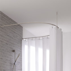 Shower curtain rail semicircle, curved and extended 100 cmx80 cm | Duschvorhangstangen | PHOS Design