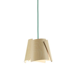 Leaf 28 pendant in birch/ green cable | Suspensions | Bsweden