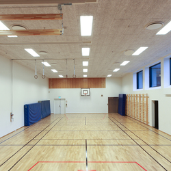 Troldtekt | Applications | Tonstad Schule | Acoustic ceiling systems | Troldtekt