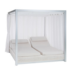 Sunset | Double Sun Bed With Curtains | 4-leg base | Point