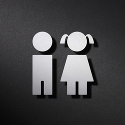 Panneaux WC en acier inoxydable comme pictogrammes enfants pour garçons & filles | Pictogrammes / Symboles | PHOS Design