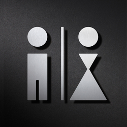 WC pictogramas hombres, mujeres con línea divisoria | Pictogramas | PHOS Design