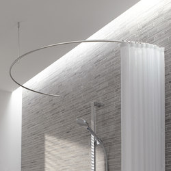 Shower curtain rail for bathtubs curved as a semicircle | Barras para cortinas de ducha | PHOS Design
