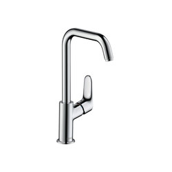 hansgrohe Focus Single lever basin mixer 240 with pop-up waste set and swivel spout with 120° range | Wash basin taps | Hansgrohe