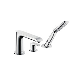 hansgrohe Metris 3-hole rim mounted single lever bath mixer | Bath taps | Hansgrohe