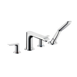 hansgrohe Metris 4-hole rim mounted bath mixer | Bath taps | Hansgrohe