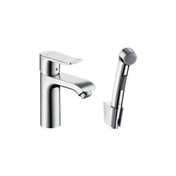 hansgrohe Metris Bidette 1jet hand shower/ Metris single lever basin mixer set 1.60 m | Bathroom taps | Hansgrohe