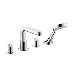 hansgrohe Metris S 4-hole rim mounted bath mixer with spout 171 mm | Bath taps | Hansgrohe