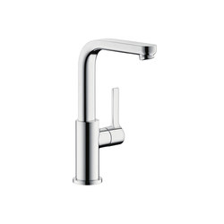 hansgrohe Metris S Single lever basin mixer with push-open waste set and swivel spout with 120° range | Wash basin taps | Hansgrohe