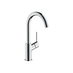 hansgrohe Talis Single lever basin mixer 210 with push-open waste set and fixed spout | Wash basin taps | Hansgrohe