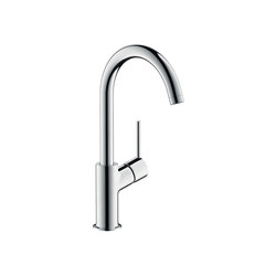 hansgrohe Talis Single lever basin mixer 210 with pop-up waste set and swivel spout with 120° range | Waschtischarmaturen | Hansgrohe