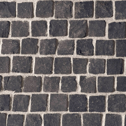 Basalt anthrazit Pflaster, gespalten | Natural stone paving bricks | Metten