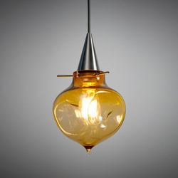 Small tri Rock in amber | Suspended lights | Jamie Harris Studio
