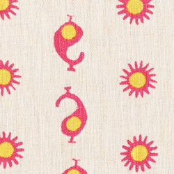 Casablanca 1 Natural/Bubblegum Pink & Sunburst | Drapery fabrics | Kathryn M Ireland