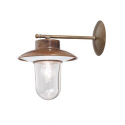 Brass & Copper With Clear Glass Calmaggiore Outdoor Wall Lamp - A