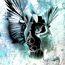 Ilustrations - Wall Art | Burlesque angel design | Wood panels | wallunica