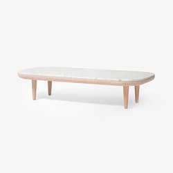 Fly SC5 White Oiled Oak base w. honed Bianco Carrara marble | Coffee tables | &TRADITION