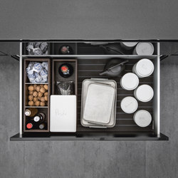 Interior | Aluminum interior accessories, smoked chestnut | Kitchen organization | SieMatic
