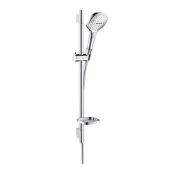 hansgrohe Raindance Select E 120 3jet hand shower EcoSmart 9l/min/ Unica'S Puro wall bar 0.65 m set | Shower controls | Hansgrohe