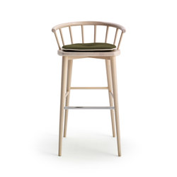 W. barstool in solid beech wood, with footrest