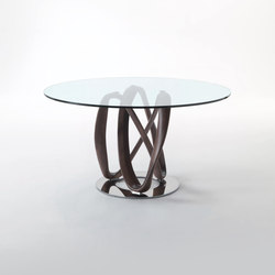 Infinity una base piano cristallo - tondo | Dining tables | Porada