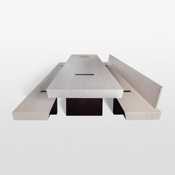 Double Table with benches | Table-seat combinations | Trentino Wood & Design