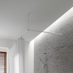 Shower curtain rail bathtub L-shape 170x70 cm screwed | Bastone tenda doccia | PHOS Design