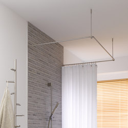 Shower curtain rail U-shape 90x90x90 cm screwed | Bastone tenda doccia | PHOS Design