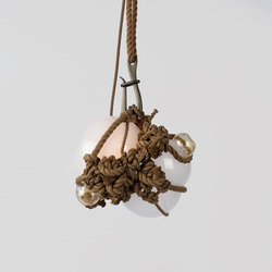 Knotty Bubbles Pendant - Small (Khaki/Opal) | Suspended lights | Roll & Hill