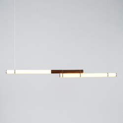Mini Endless Double - 89 inches (Polished brass/Stained oak) | Pendelleuchten | Roll & Hill