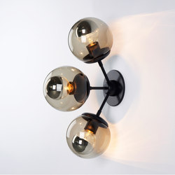 Modo Sconce - 3 Globes (Black/Smoke) | Lampade parete | Roll & Hill