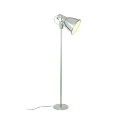 Stirrup 3 Floor Light with Etched Glass, Natural Aluminium | Free-standing lights | Original BTC