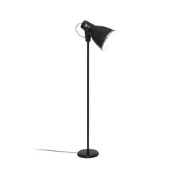 Stirrup 3 Floor Light with Etched Glass, Black | Free-standing lights | Original BTC