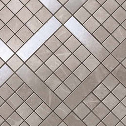 Marvel Pro Grey Fleury Diagonal Mosaic shiny | Ceramic mosaics | Atlas Concorde