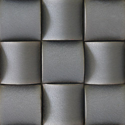 Ichimatsu MA-A 3D ceramic tile, metallic silver | Keramik Fliesen | Kenzan