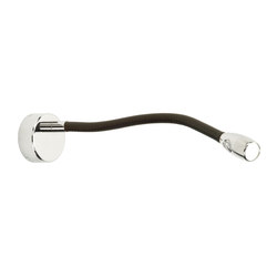 Jet Stream Wall Light, polished nickel with chocolate brown leather | Wall lights | Original BTC