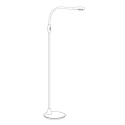 Cirrus Floor Light, clear anodised with off white leather | Luminaires sur pied | Original BTC