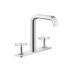 AXOR Citterio E 3-hole basin mixer with pop-up waste set and plate |  | AXOR