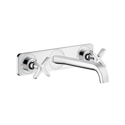 AXOR Citterio E 3-hole basin mixer for concealed installation with plate wall-mounted |  | AXOR