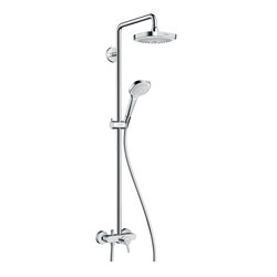 hansgrohe Croma Select E 180 2jet Showerpipe with single lever mixer | Shower controls | Hansgrohe