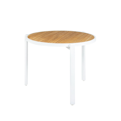Allux stackable dining table Ø 90 cm (abstract slats) | Dining tables | Mamagreen