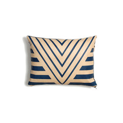 Blue Geometric Leather Pillow - 12x16
