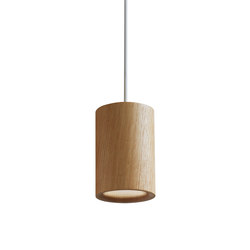 Solid | Pendant Cylinder in Natural Oak | Suspended lights | Terence Woodgate