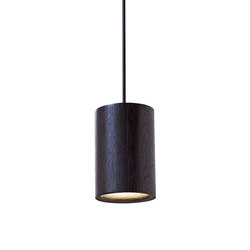 Solid | Pendant Cylinder in Black Stained Oak | Suspended lights | Terence Woodgate