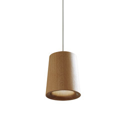 Solid | Pendant Cone in Natural Oak | Suspended lights | Terence Woodgate